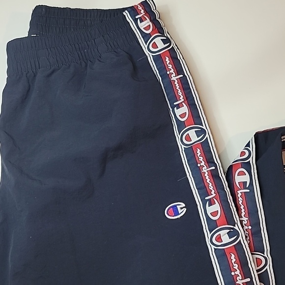 CHAMPION Retro Side Stripe Logo Trackpants Joggers Training Pants Y2k - Picture 2 of 5